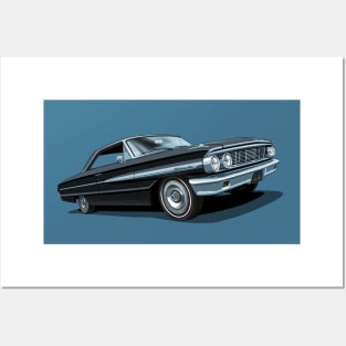 1964 Ford Galaxie 500 in raven black Posters and Art